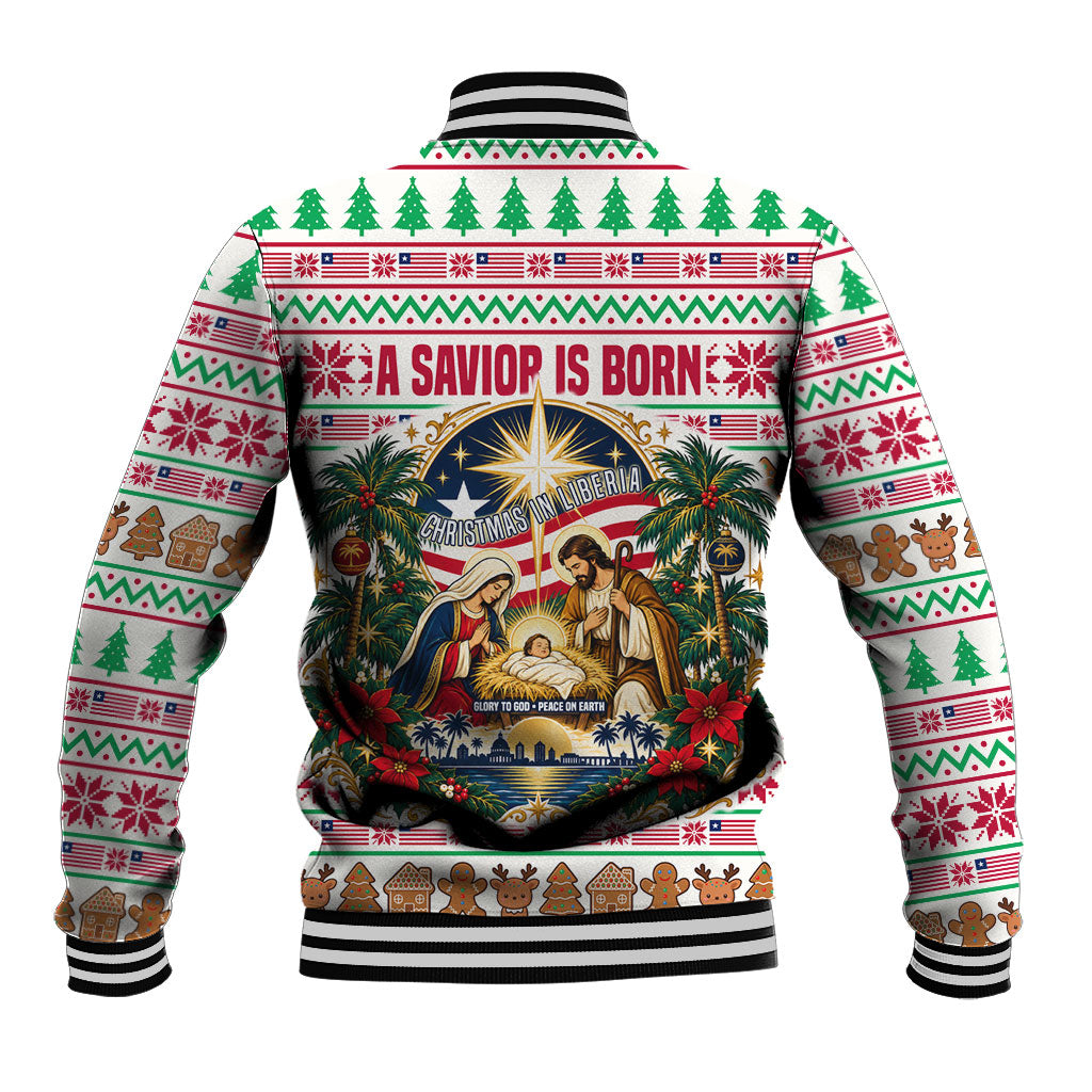 Liberia Jesus Christmas Baseball Jacket Vintage Patriotic Religious