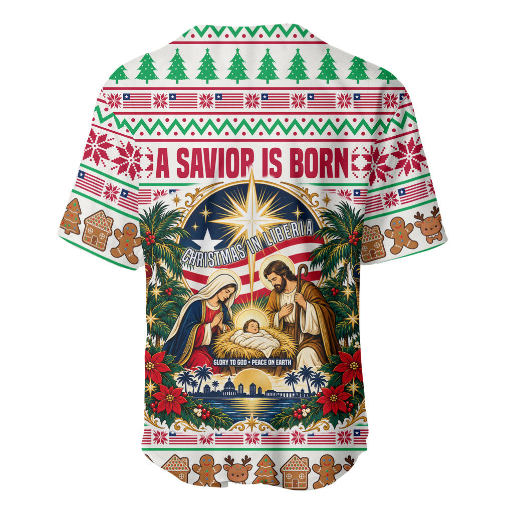 Liberia Jesus Christmas Baseball Jersey Vintage Patriotic Religious