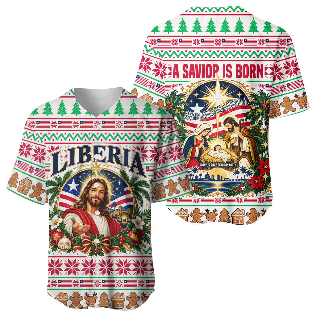 Liberia Jesus Christmas Baseball Jersey Vintage Patriotic Religious
