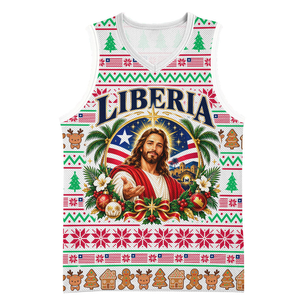 Liberia Jesus Christmas Basketball Jersey Vintage Patriotic Religious