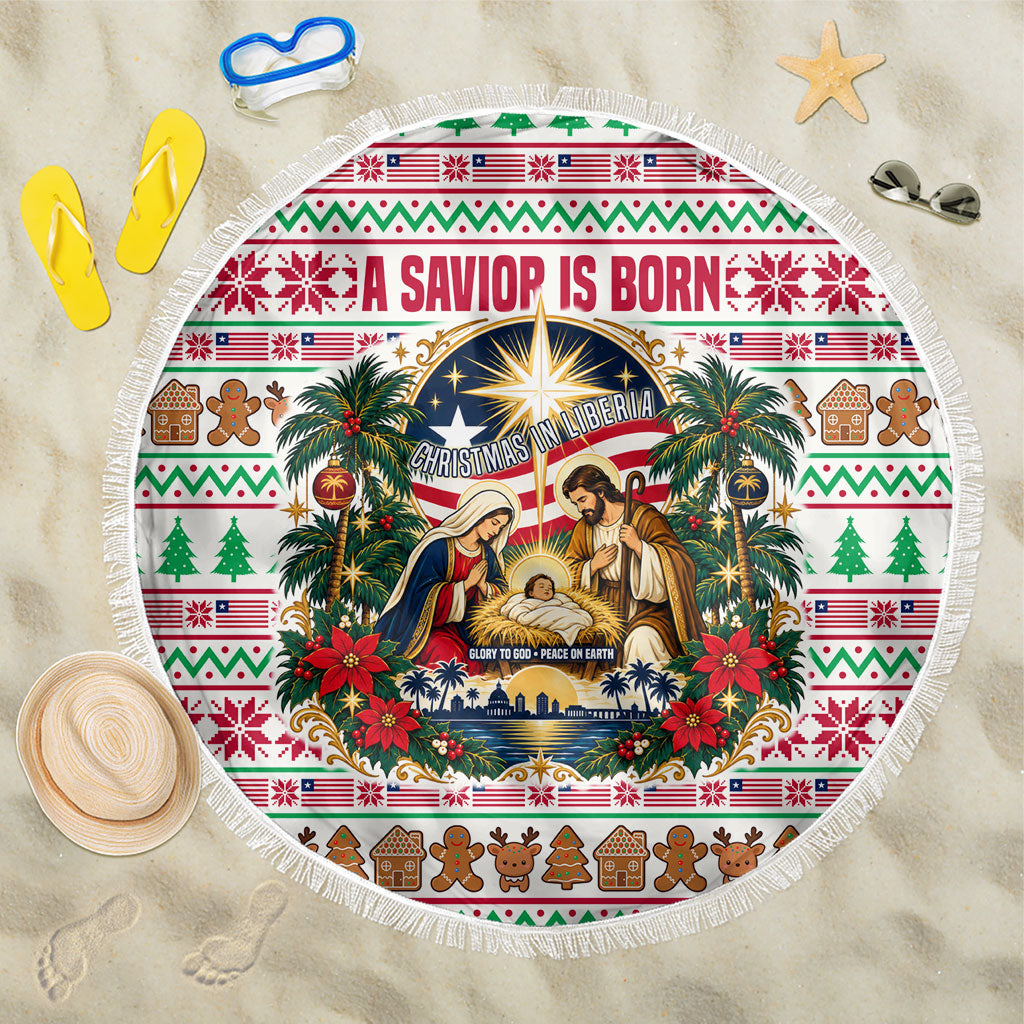 Liberia Jesus Christmas Beach Blanket Vintage Patriotic Religious