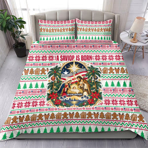 Liberia Jesus Christmas Bedding Set Vintage Patriotic Religious