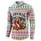Liberia Jesus Christmas Button Sweatshirt Vintage Patriotic Religious