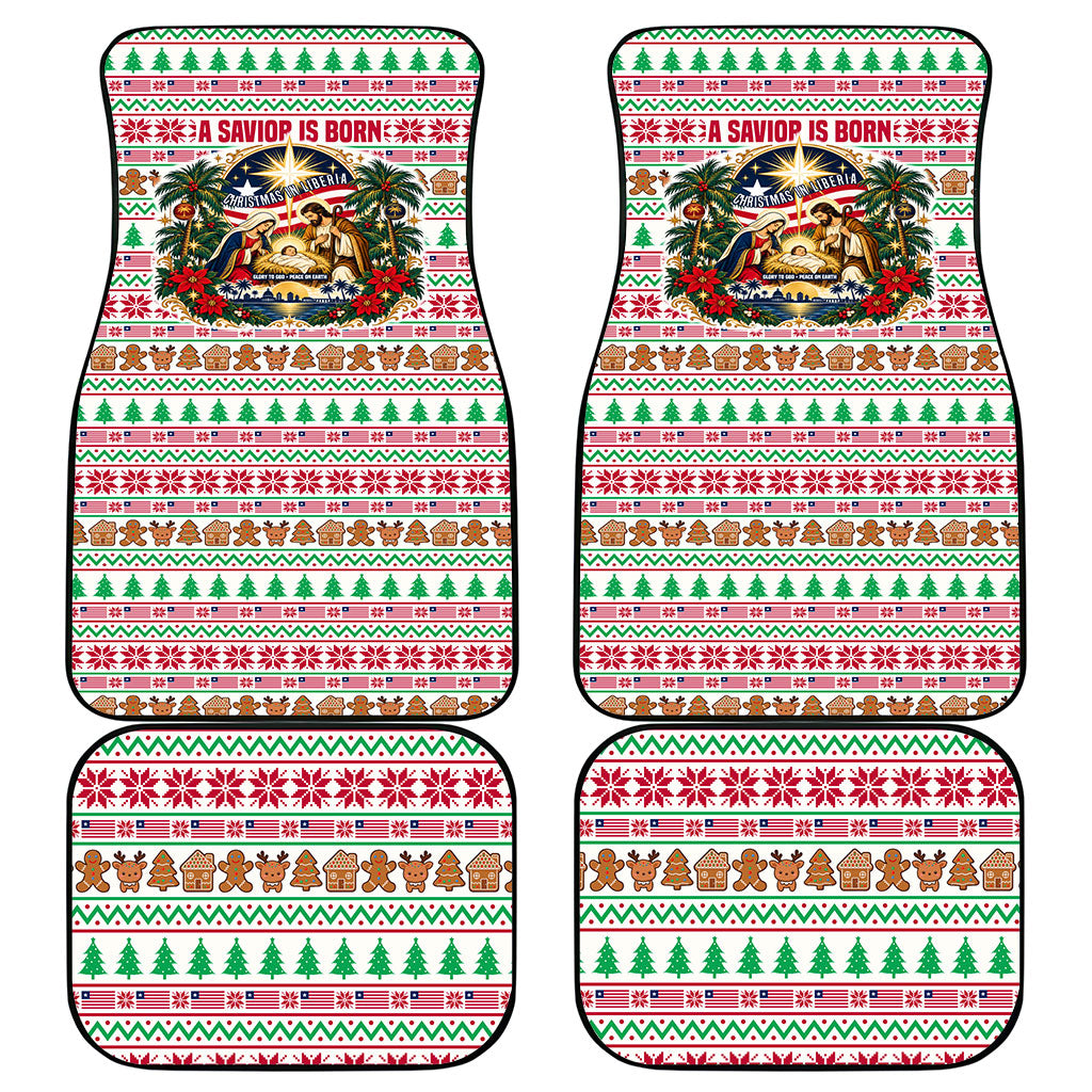 Liberia Jesus Christmas Car Mats Vintage Patriotic Religious