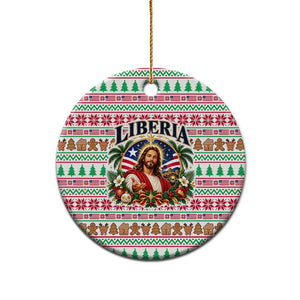 Liberia Jesus Christmas Ceramic Ornament Vintage Patriotic Religious