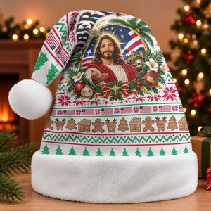 Liberia Jesus Christmas Santa Hat Vintage Patriotic Religious