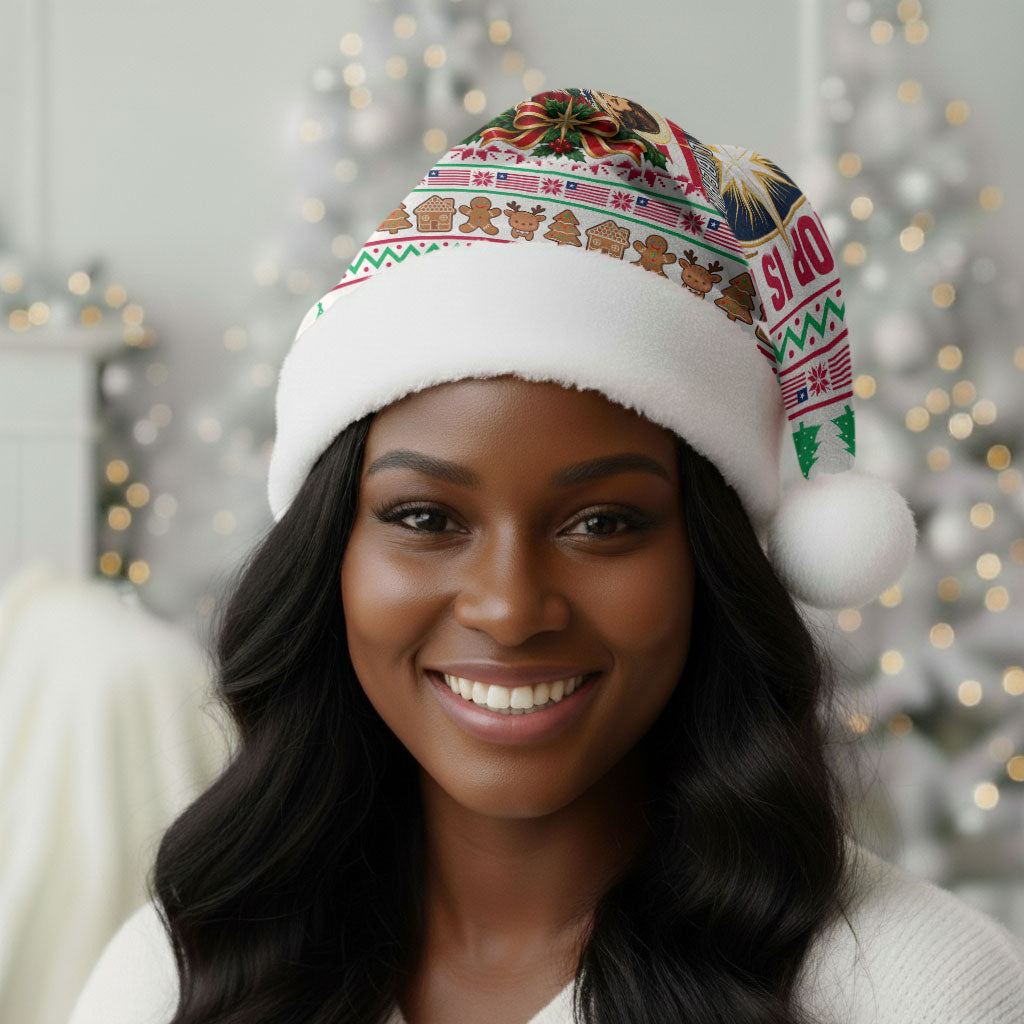Liberia Jesus Christmas Santa Hat Vintage Patriotic Religious
