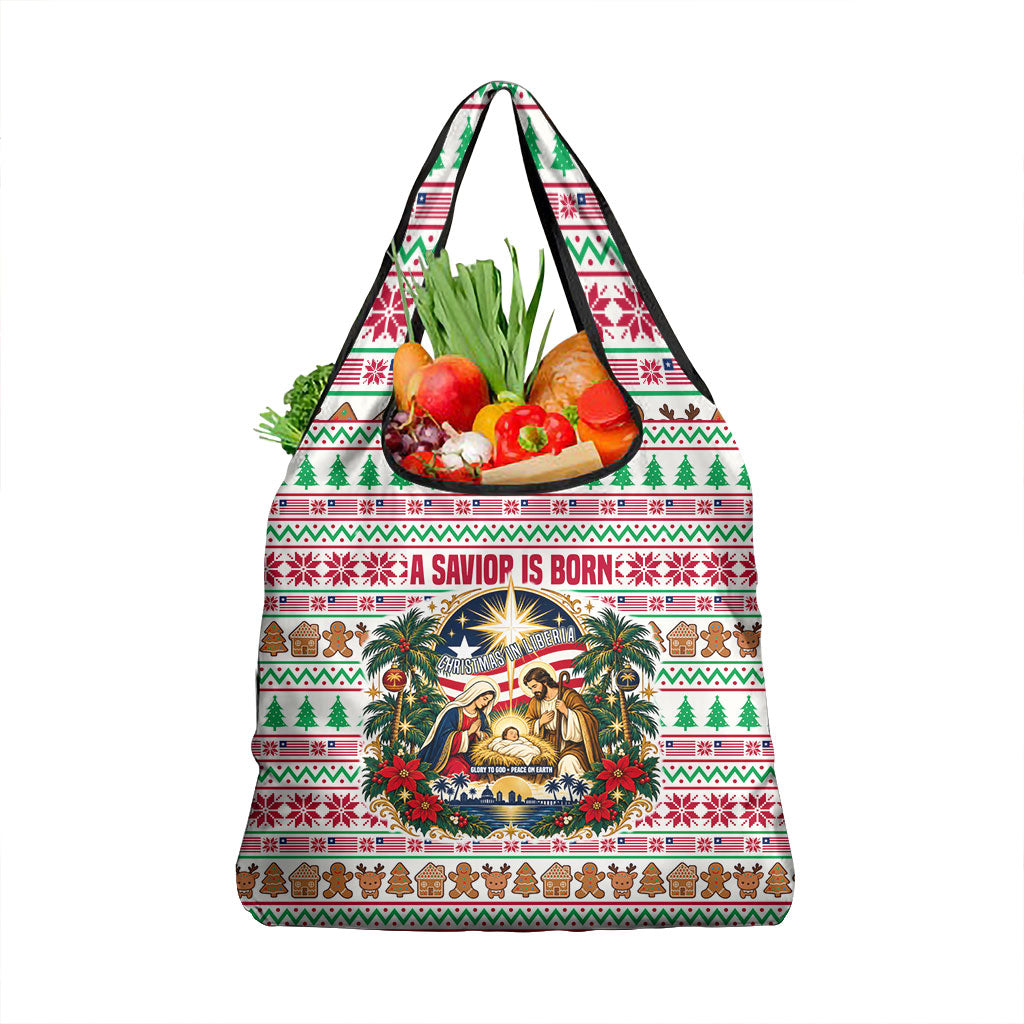 Liberia Jesus Christmas Grocery Bag Vintage Patriotic Religious