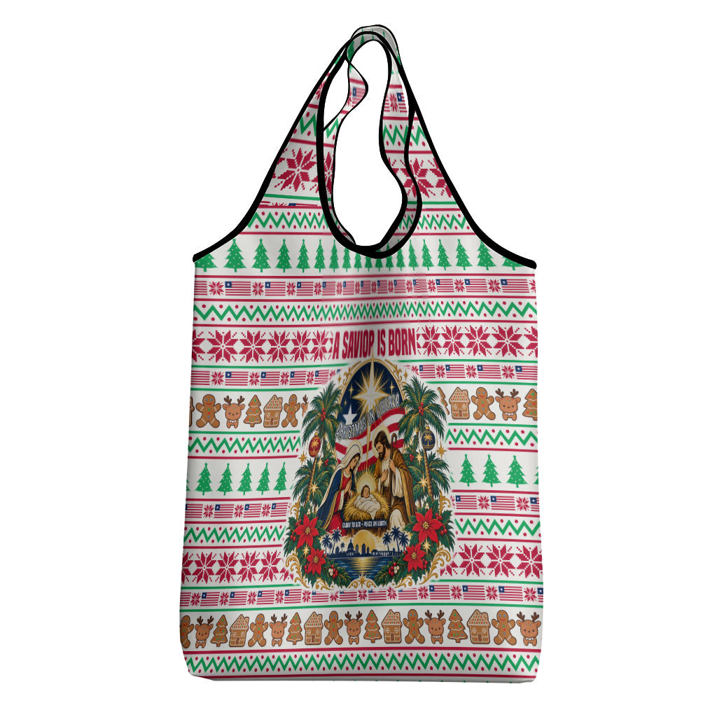 Liberia Jesus Christmas Grocery Bag Vintage Patriotic Religious