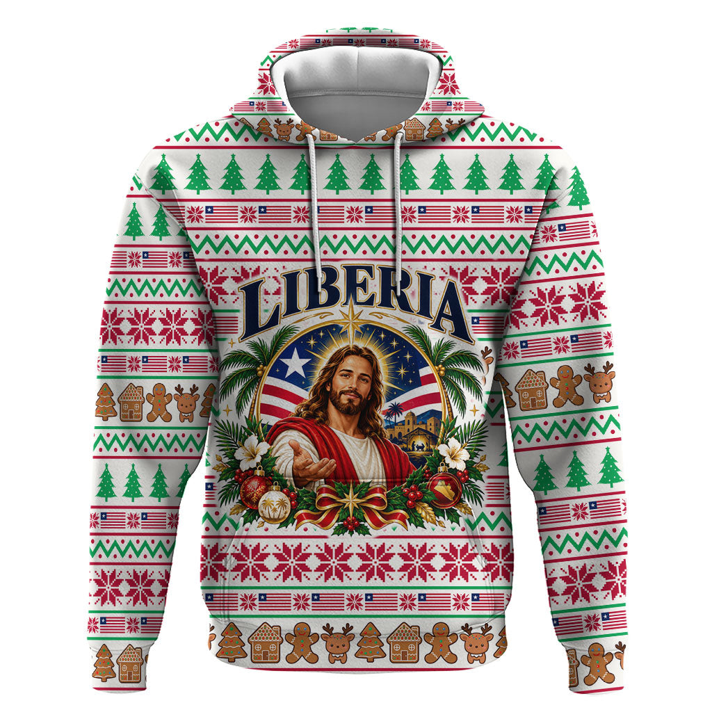 Liberia Jesus Christmas Hoodie Vintage Patriotic Religious