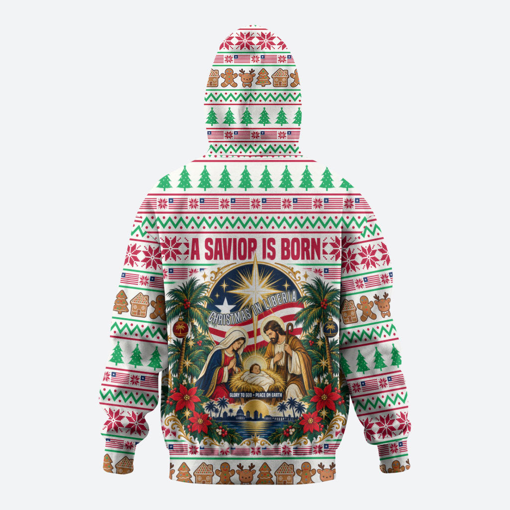 Liberia Jesus Christmas Hoodie Vintage Patriotic Religious