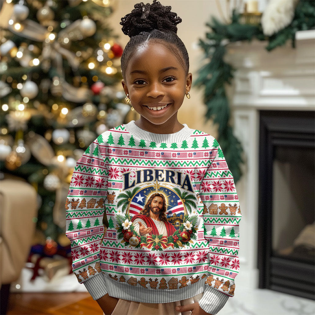 Liberia Jesus Christmas Kid Ugly Christmas Sweater Vintage Patriotic Religious