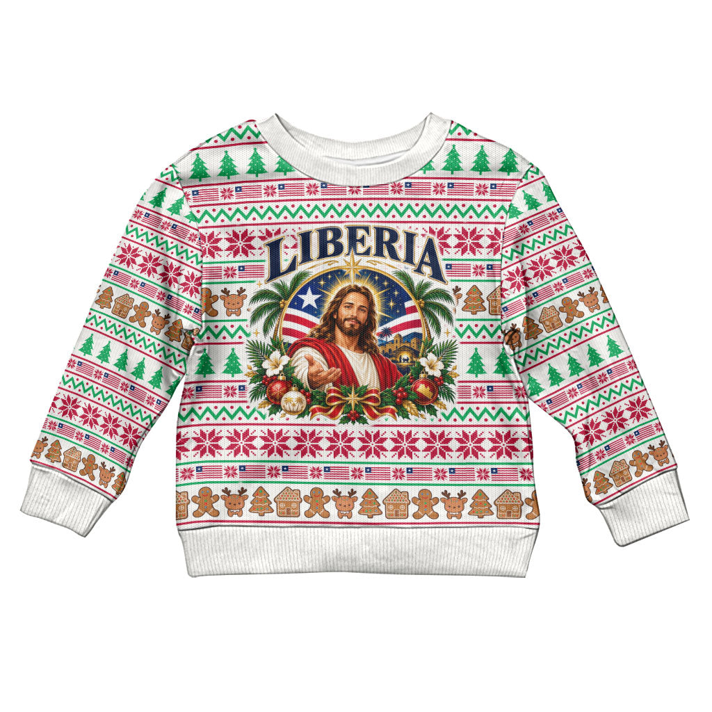 Liberia Jesus Christmas Kid Ugly Christmas Sweater Vintage Patriotic Religious