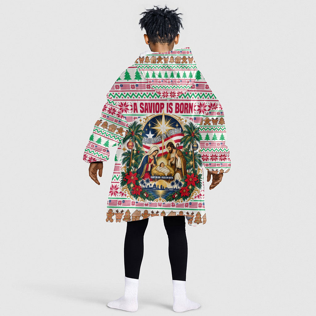 Liberia Jesus Christmas Kid Wearable Blanket Hoodie Vintage Patriotic Religious