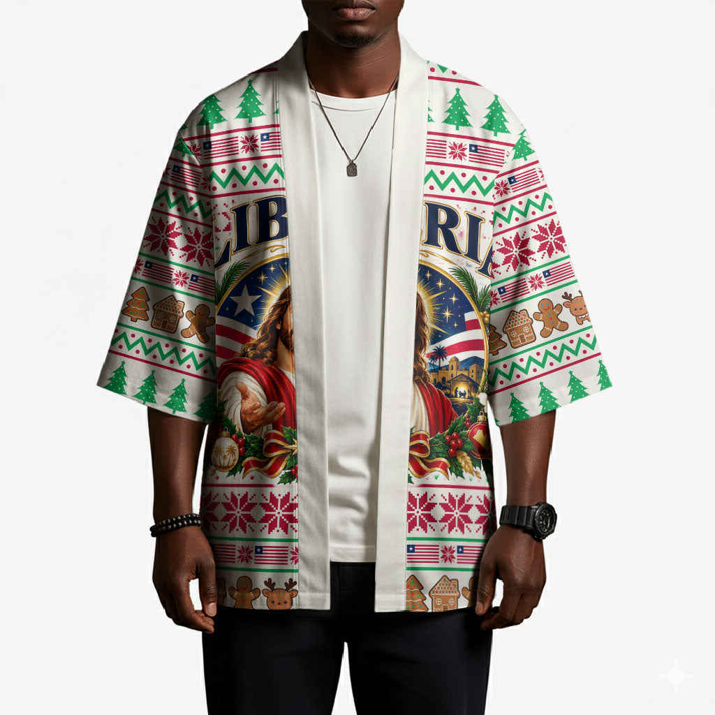 Liberia Jesus Christmas Kimono Vintage Patriotic Religious