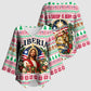 Liberia Jesus Christmas Kimono Sleeve Blouse Vintage Patriotic Religious