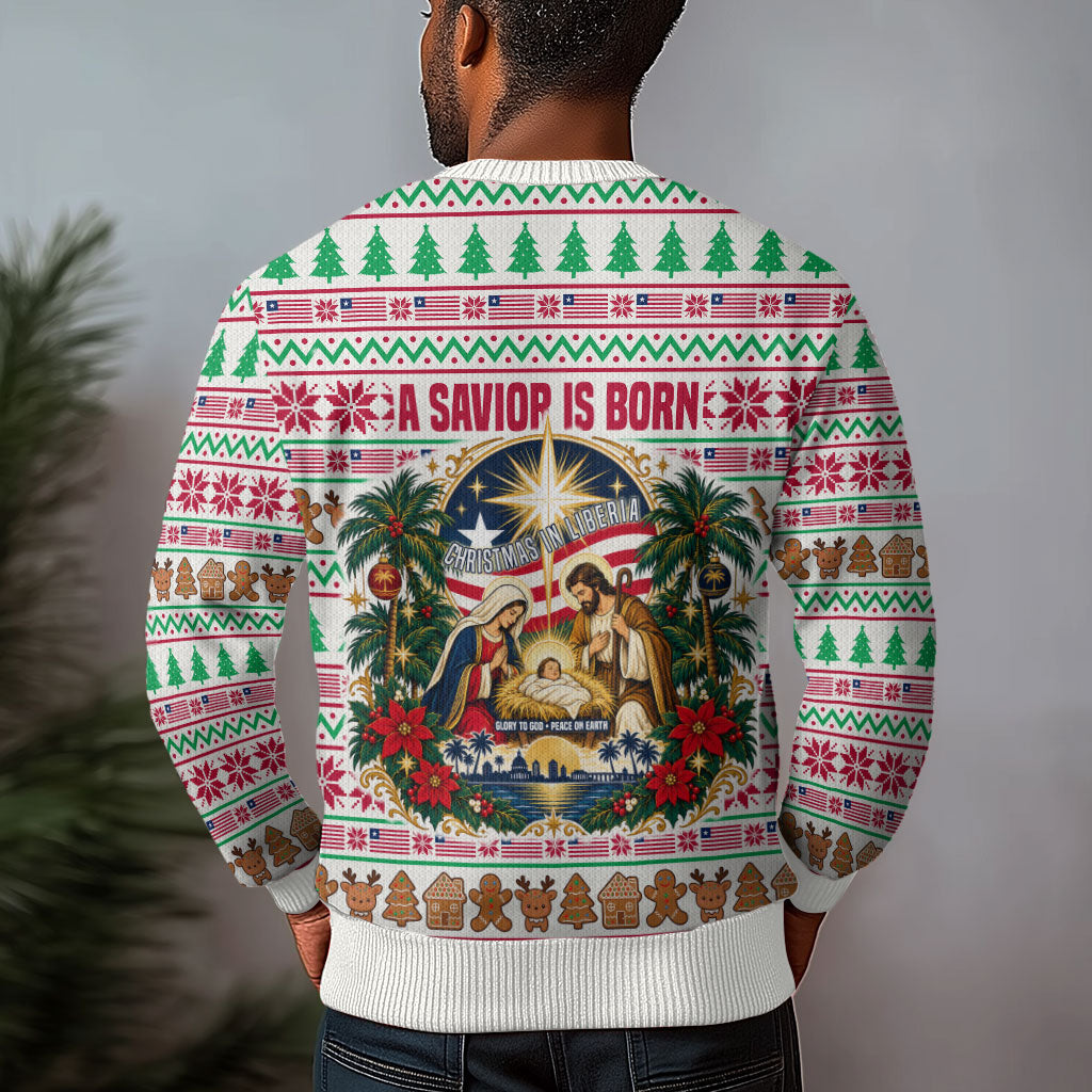 Liberia Jesus Christmas Ugly Christmas Sweater Vintage Patriotic Religious