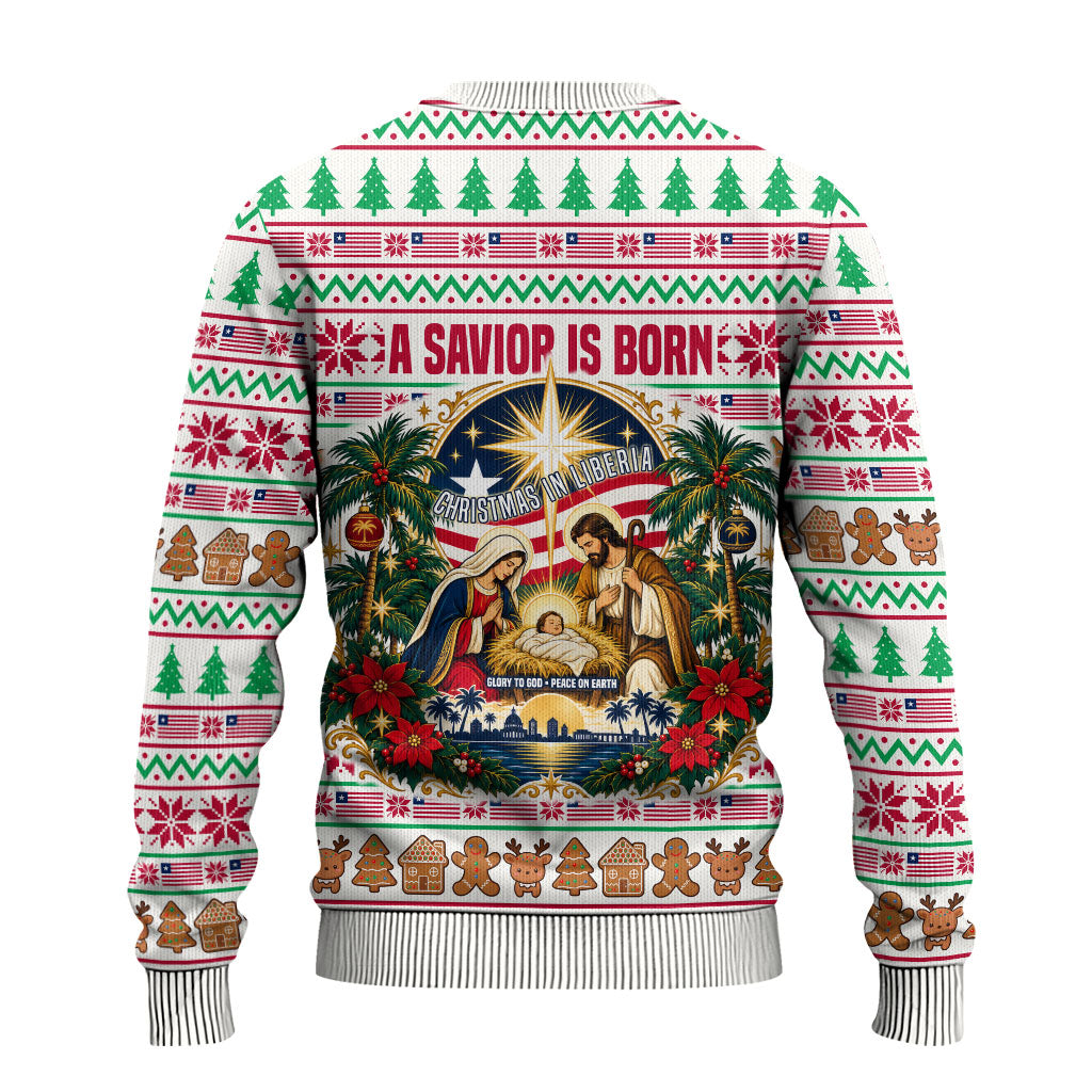 Liberia Jesus Christmas Ugly Christmas Sweater Vintage Patriotic Religious