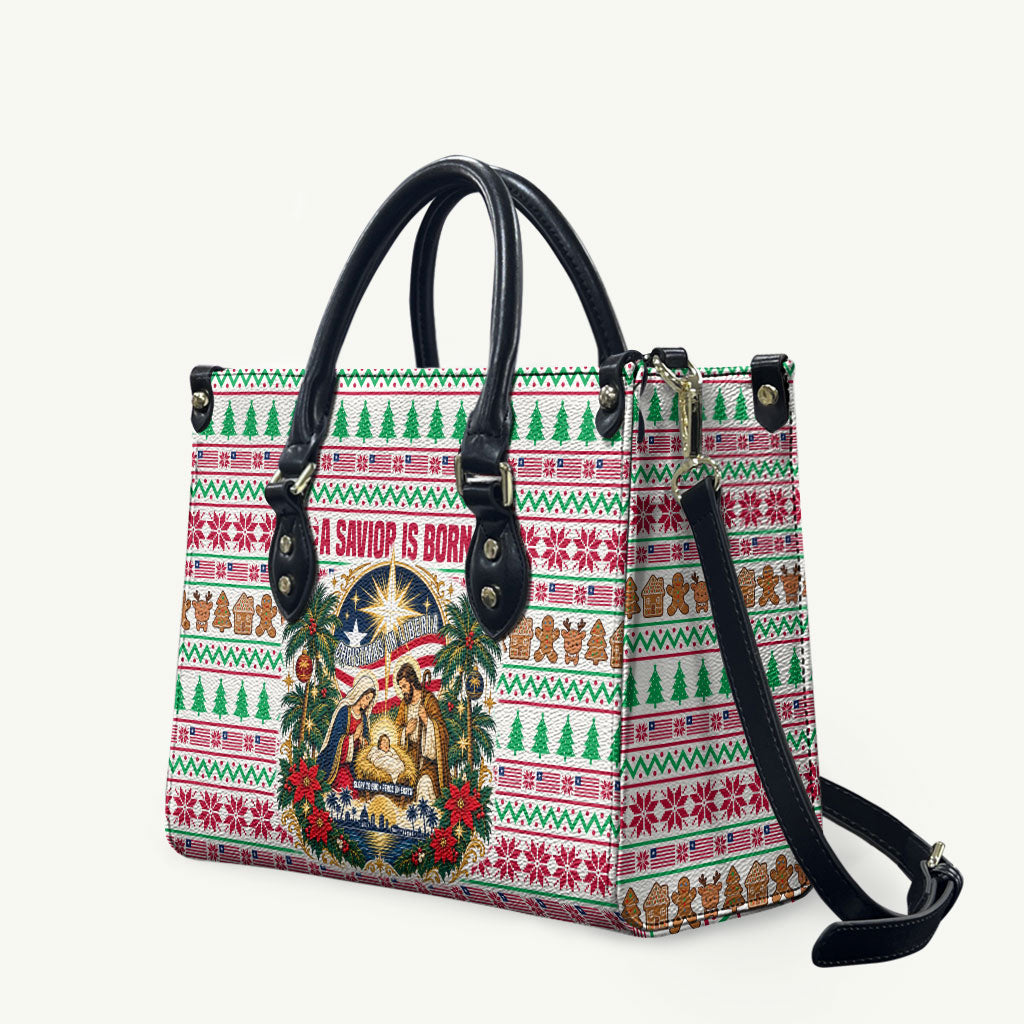 Liberia Jesus Christmas Leather Bag Vintage Patriotic Religious