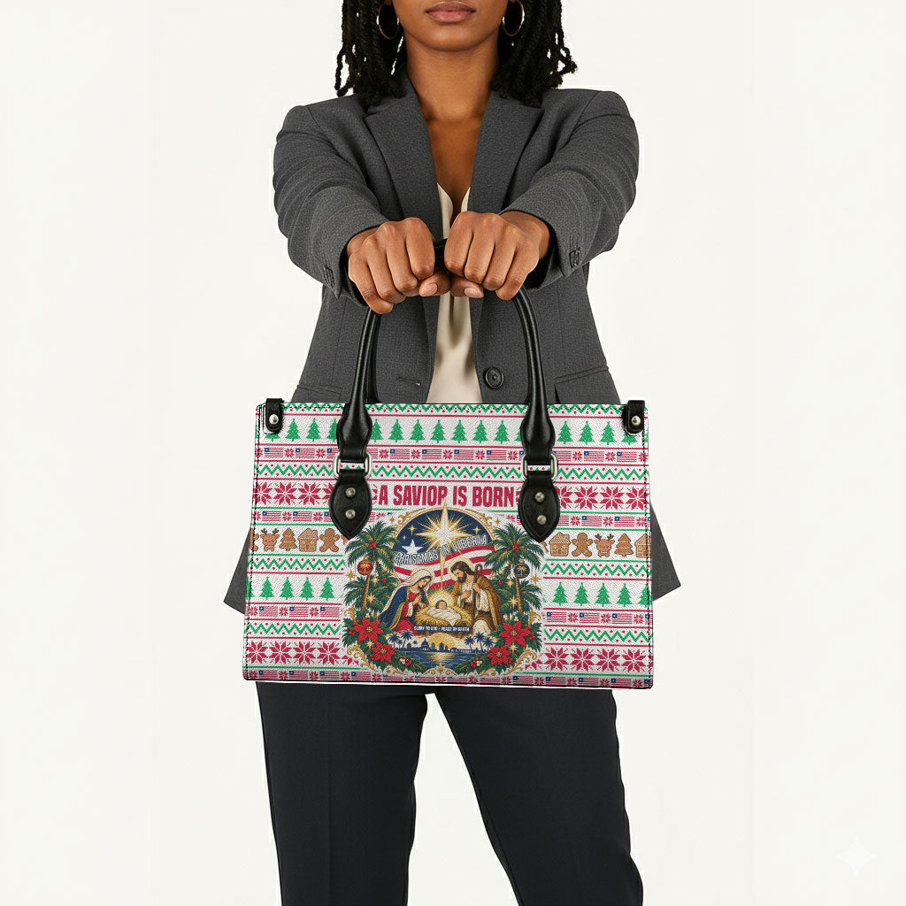 Liberia Jesus Christmas Leather Bag Vintage Patriotic Religious