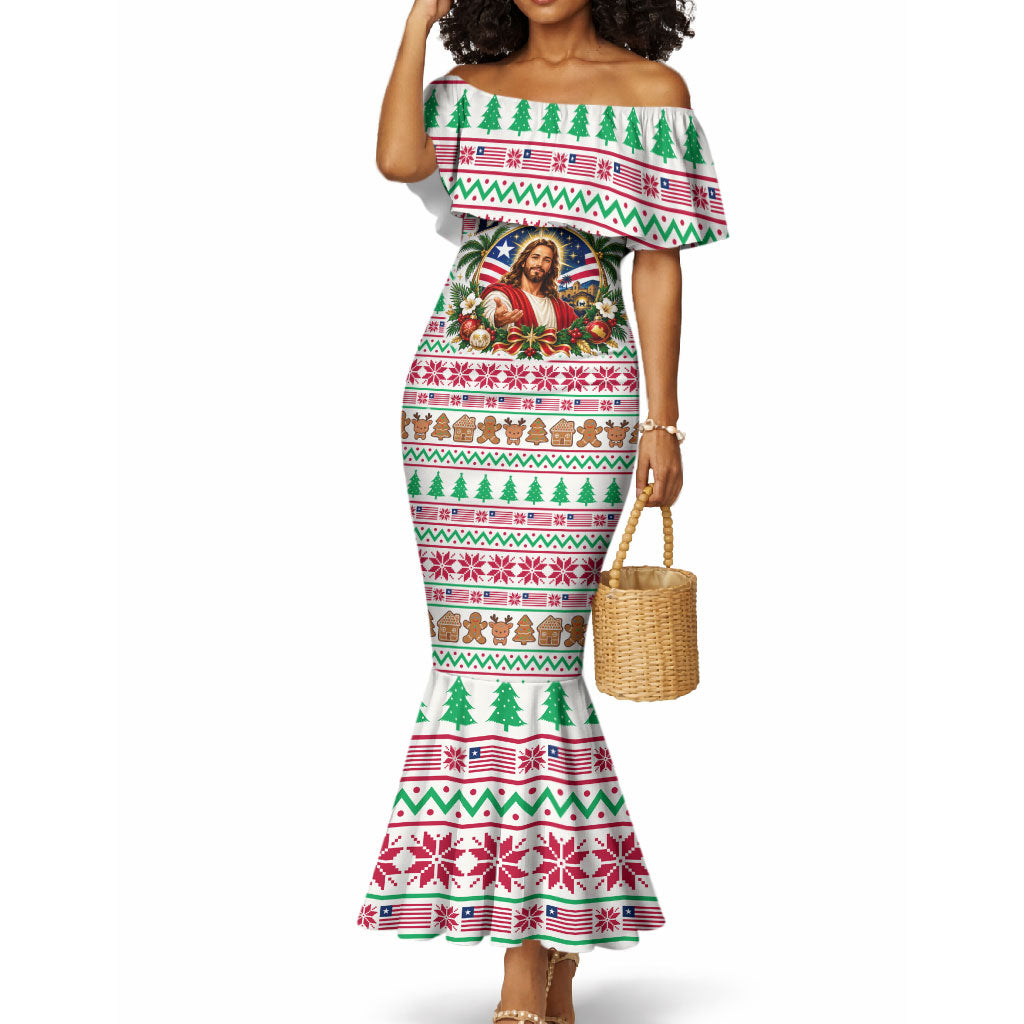Liberia Jesus Christmas Mermaid Dress Vintage Patriotic Religious
