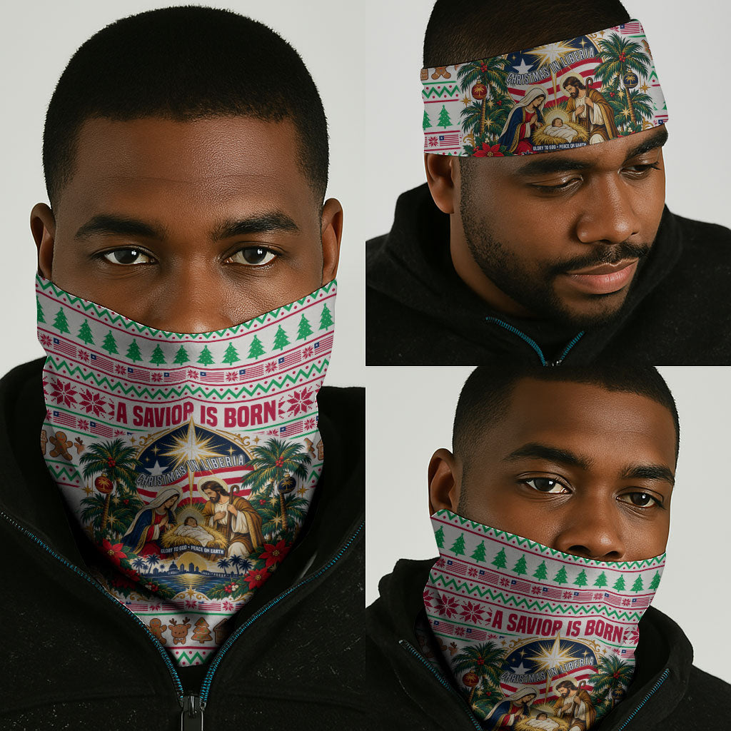 Liberia Jesus Christmas Neck Gaiter Vintage Patriotic Religious