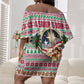 Liberia Jesus Christmas Off Shoulder Short Dress Vintage Patriotic Religious