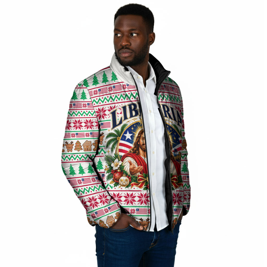 Liberia Jesus Christmas Padded Jacket Vintage Patriotic Religious