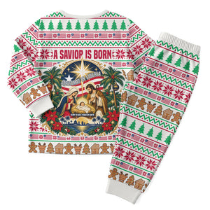 Liberia Jesus Christmas Pajama Set Vintage Patriotic Religious