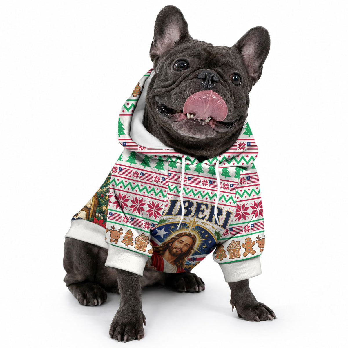 Liberia Jesus Christmas Pet Hoodie Vintage Patriotic Religious