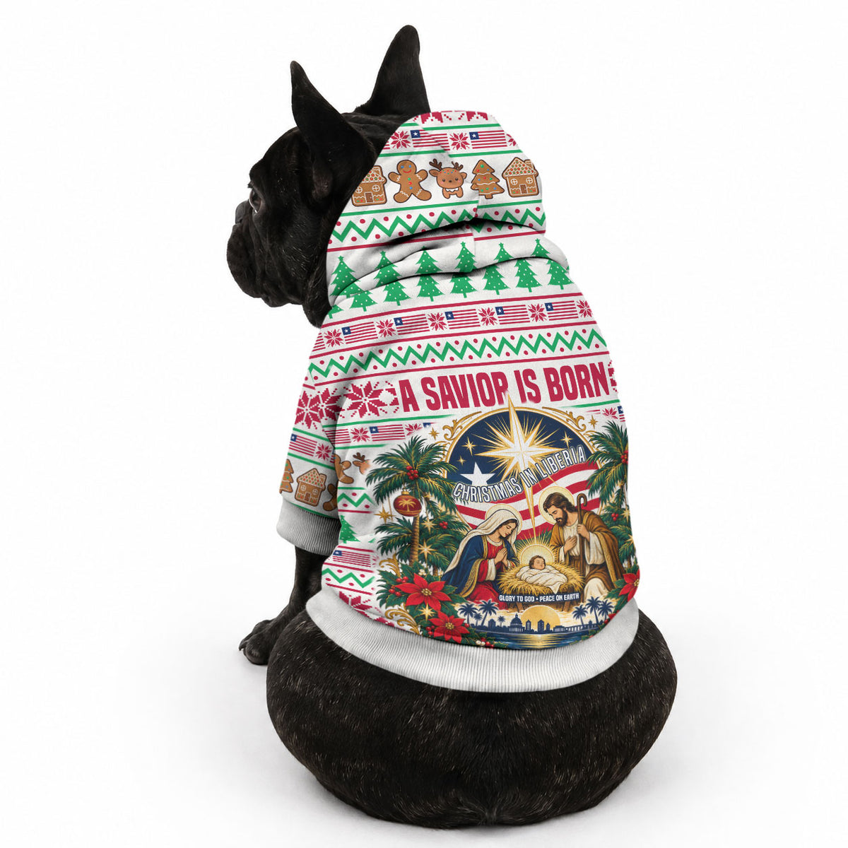 Liberia Jesus Christmas Pet Hoodie Vintage Patriotic Religious