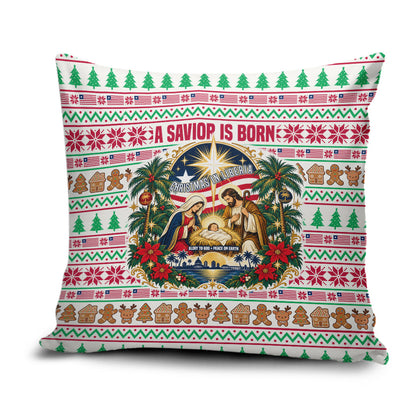Liberia Jesus Christmas Pillow Cover Vintage Patriotic Religious