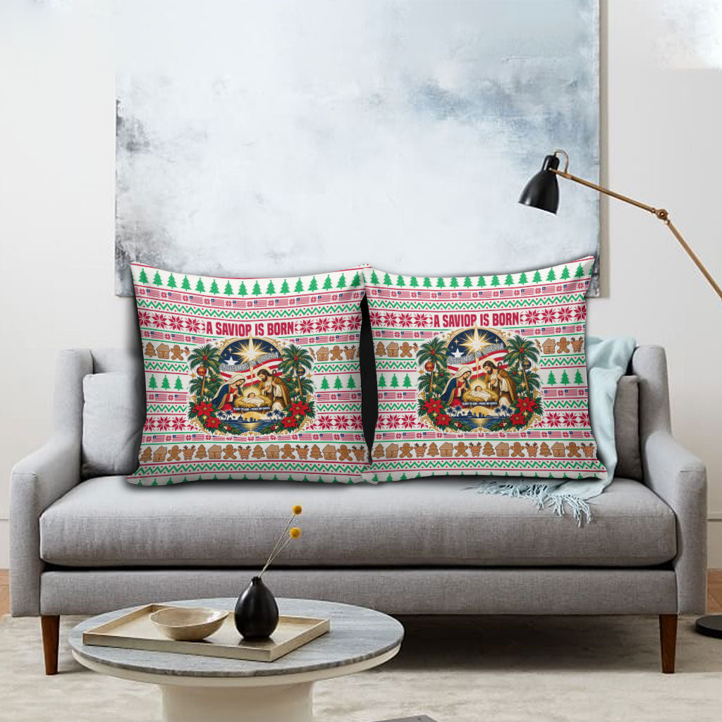 Liberia Jesus Christmas Pillow Cover Vintage Patriotic Religious