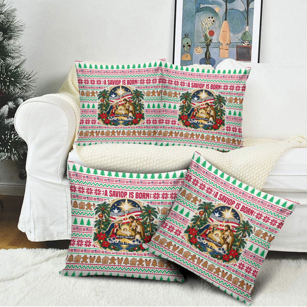 Liberia Jesus Christmas Pillow Cover Vintage Patriotic Religious