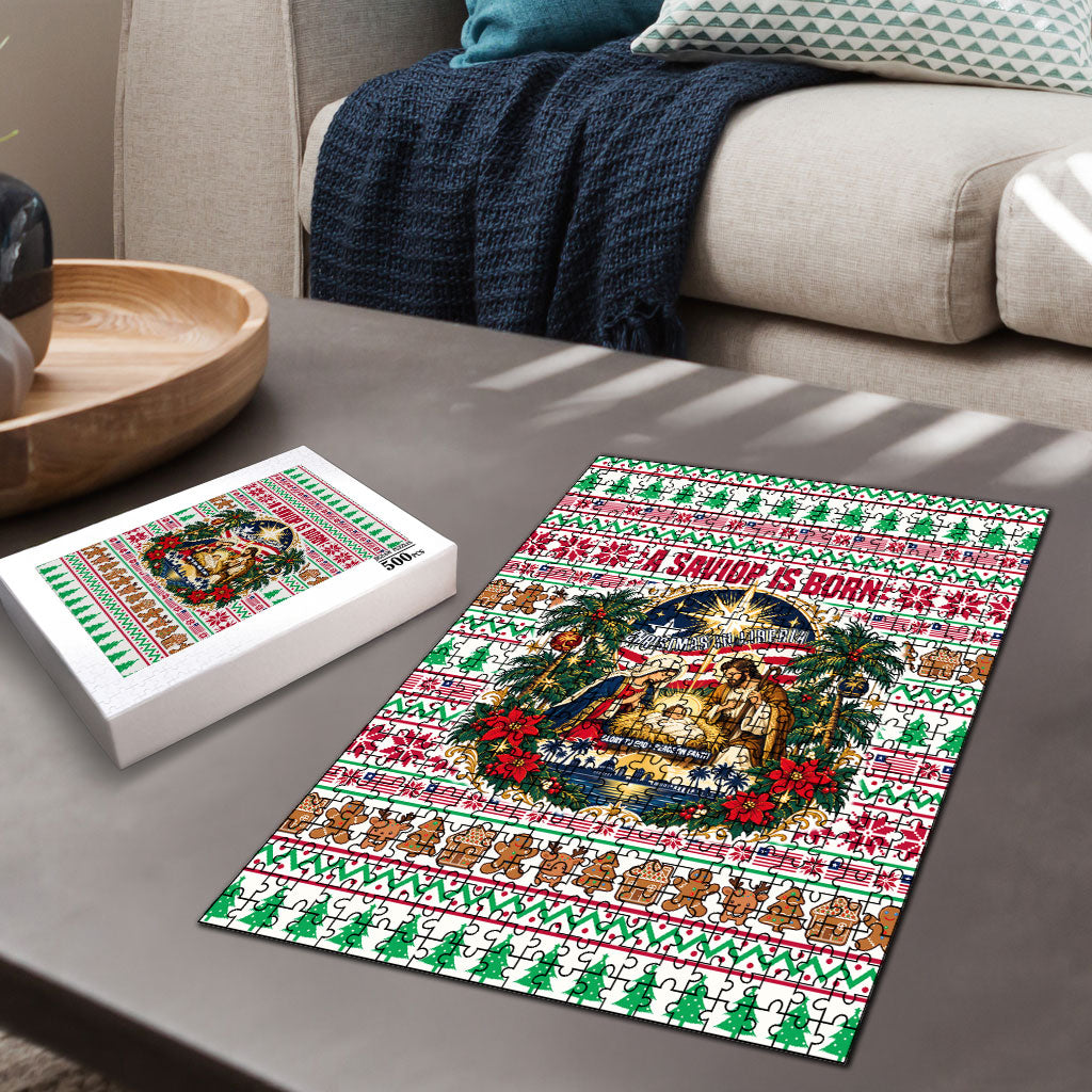 Liberia Jesus Christmas Puzzle Vintage Patriotic Religious