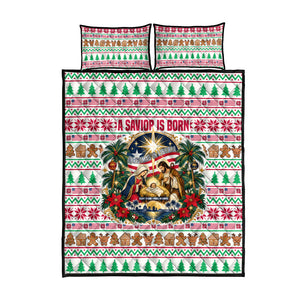 Liberia Jesus Christmas Quilt Bed Set Vintage Patriotic Religious