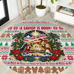 Liberia Jesus Christmas Round Carpet Vintage Patriotic Religious