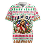 Liberia Jesus Christmas Rugby Jersey Vintage Patriotic Religious