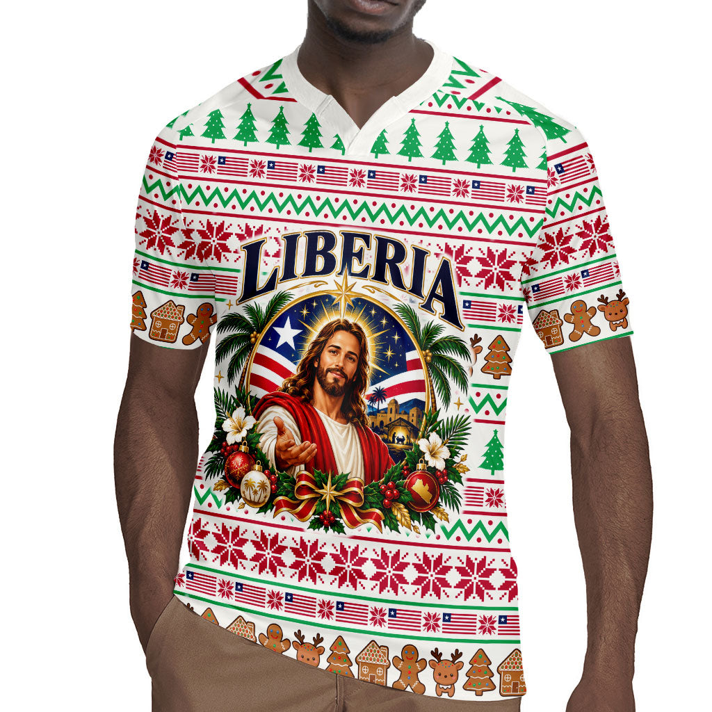 Liberia Jesus Christmas Rugby Jersey Vintage Patriotic Religious