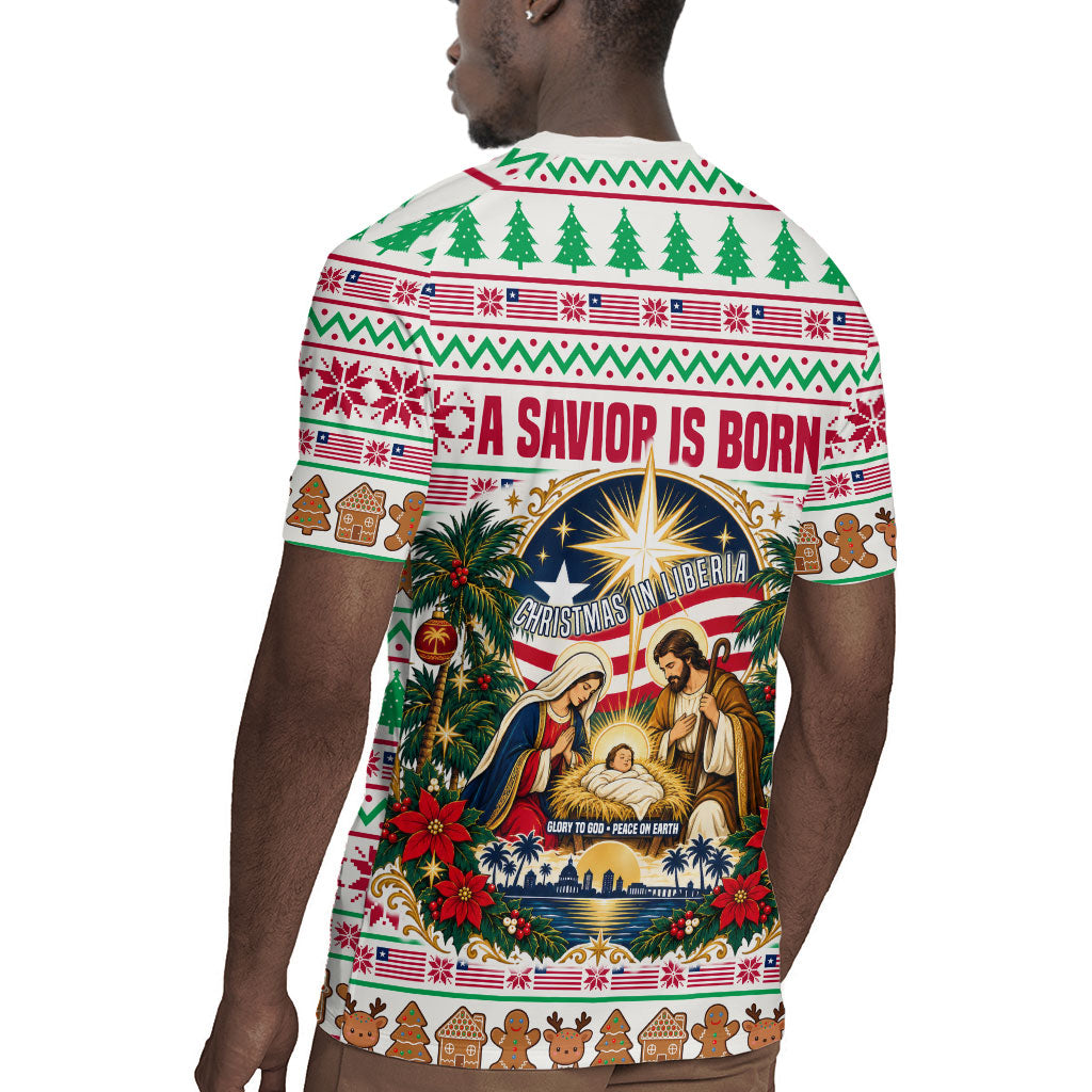 Liberia Jesus Christmas Rugby Jersey Vintage Patriotic Religious