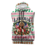 Liberia Jesus Christmas Sleeveless Zip Hoodie Vintage Patriotic Religious