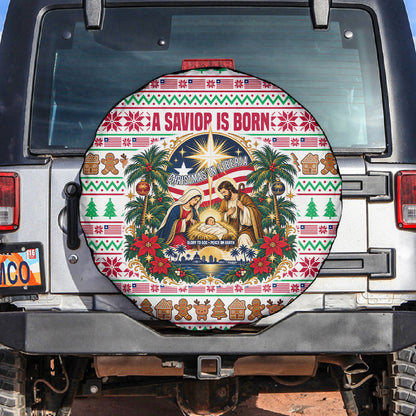 Liberia Jesus Christmas Spare Tire Cover Vintage Patriotic Religious