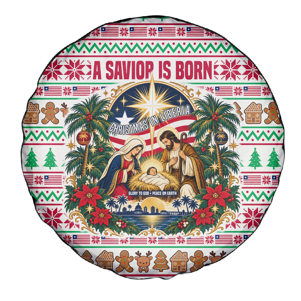 Liberia Jesus Christmas Spare Tire Cover Vintage Patriotic Religious