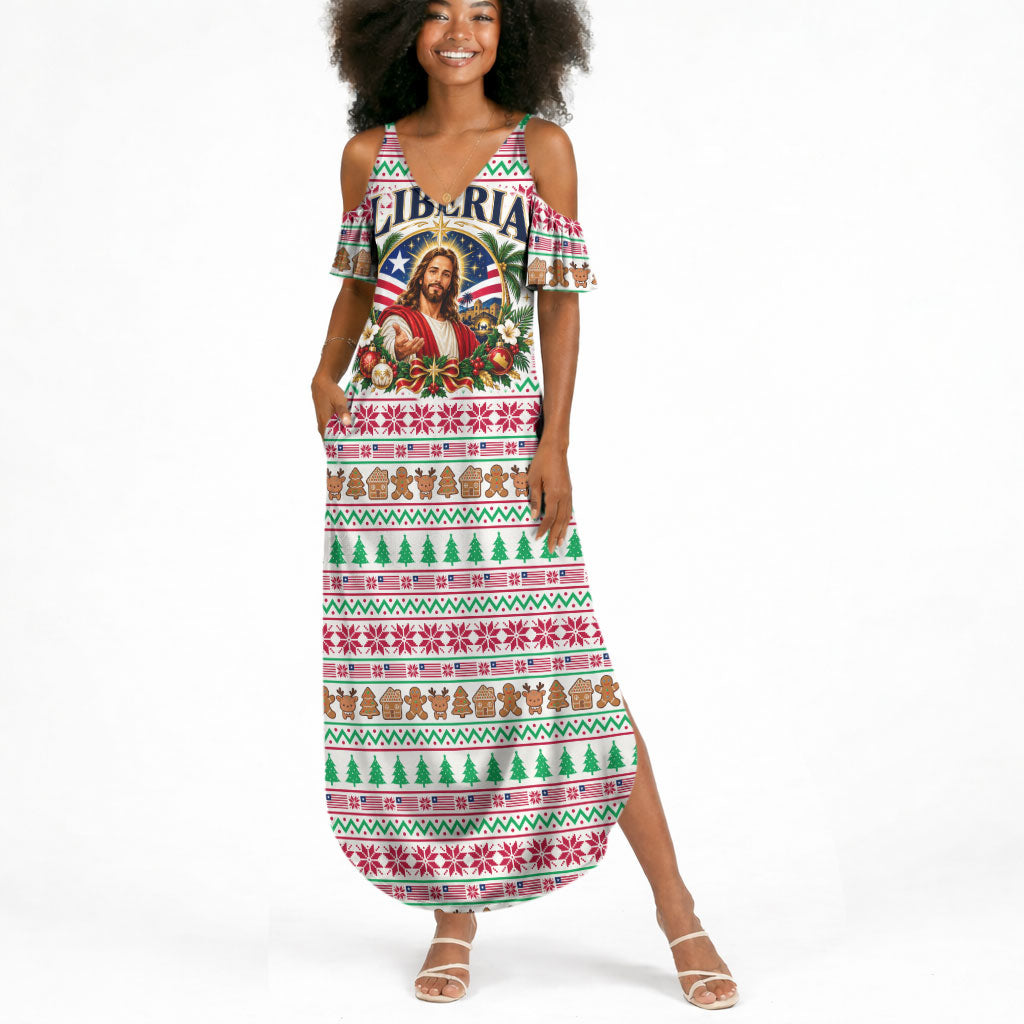 Liberia Jesus Christmas Summer Maxi Dress Vintage Patriotic Religious