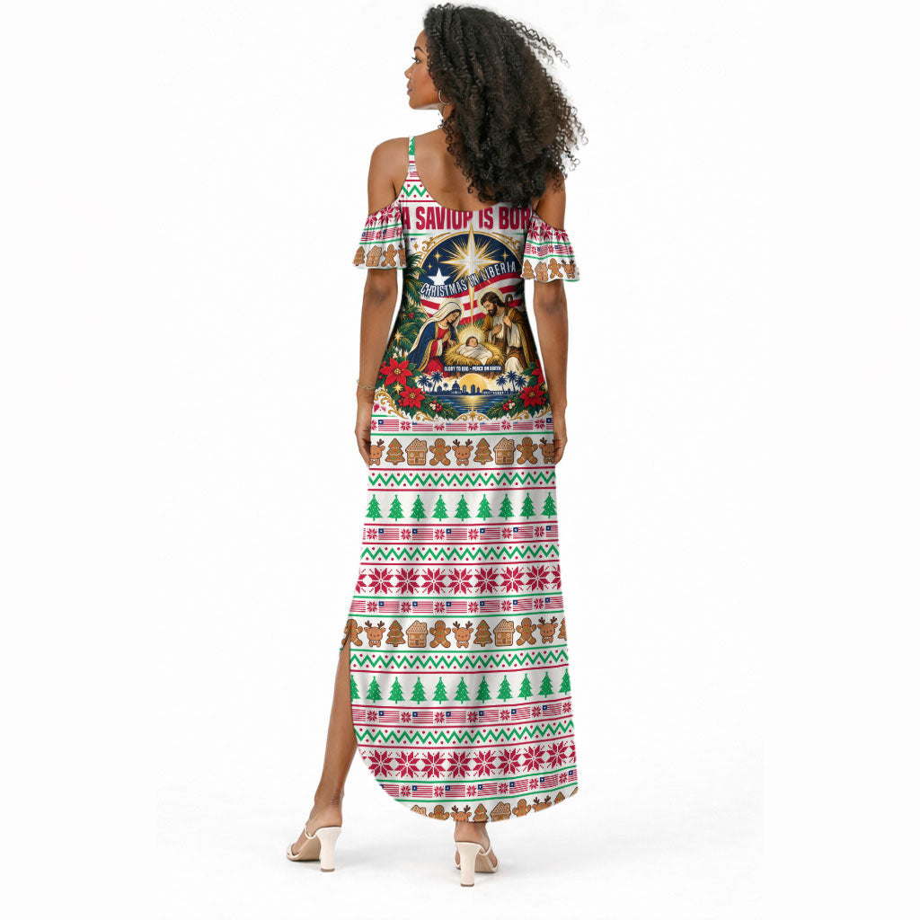 Liberia Jesus Christmas Summer Maxi Dress Vintage Patriotic Religious