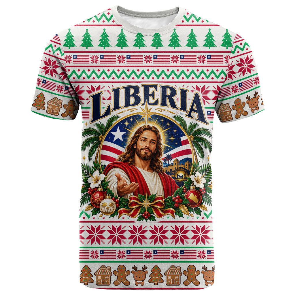 Liberia Jesus Christmas T shirt Vintage Patriotic Religious