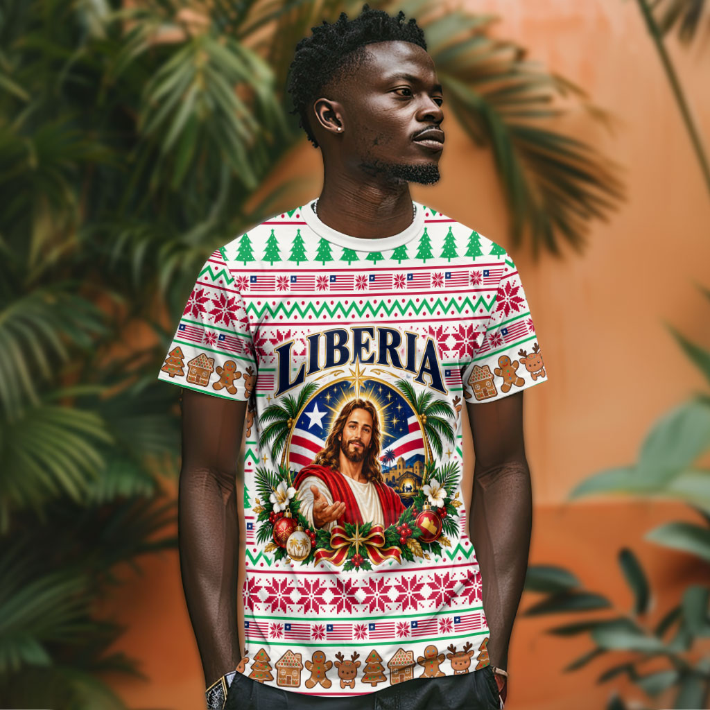 Liberia Jesus Christmas T shirt Vintage Patriotic Religious