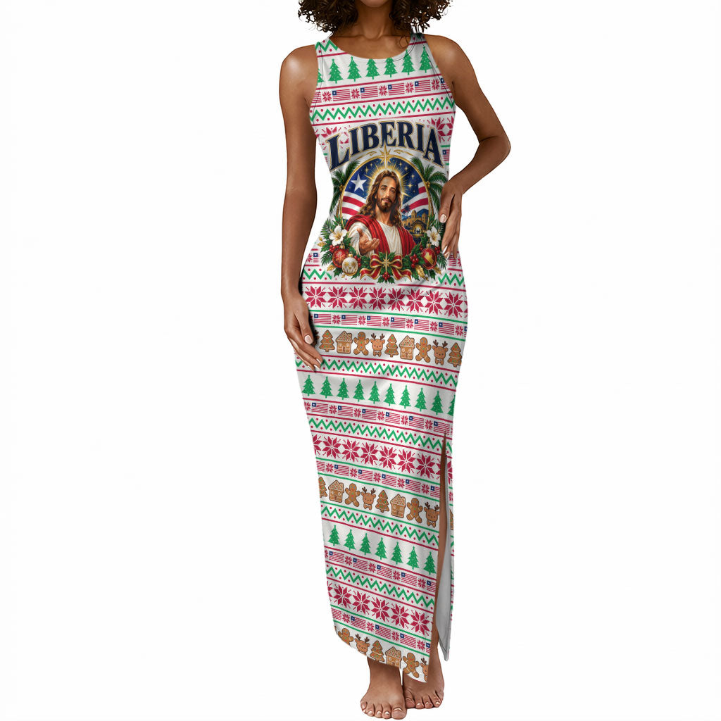 Liberia Jesus Christmas Tank Maxi Dress Vintage Patriotic Religious