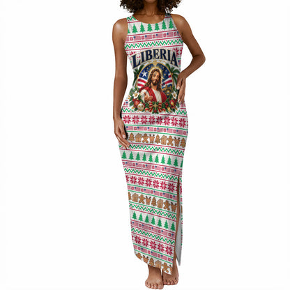 Liberia Jesus Christmas Tank Maxi Dress Vintage Patriotic Religious