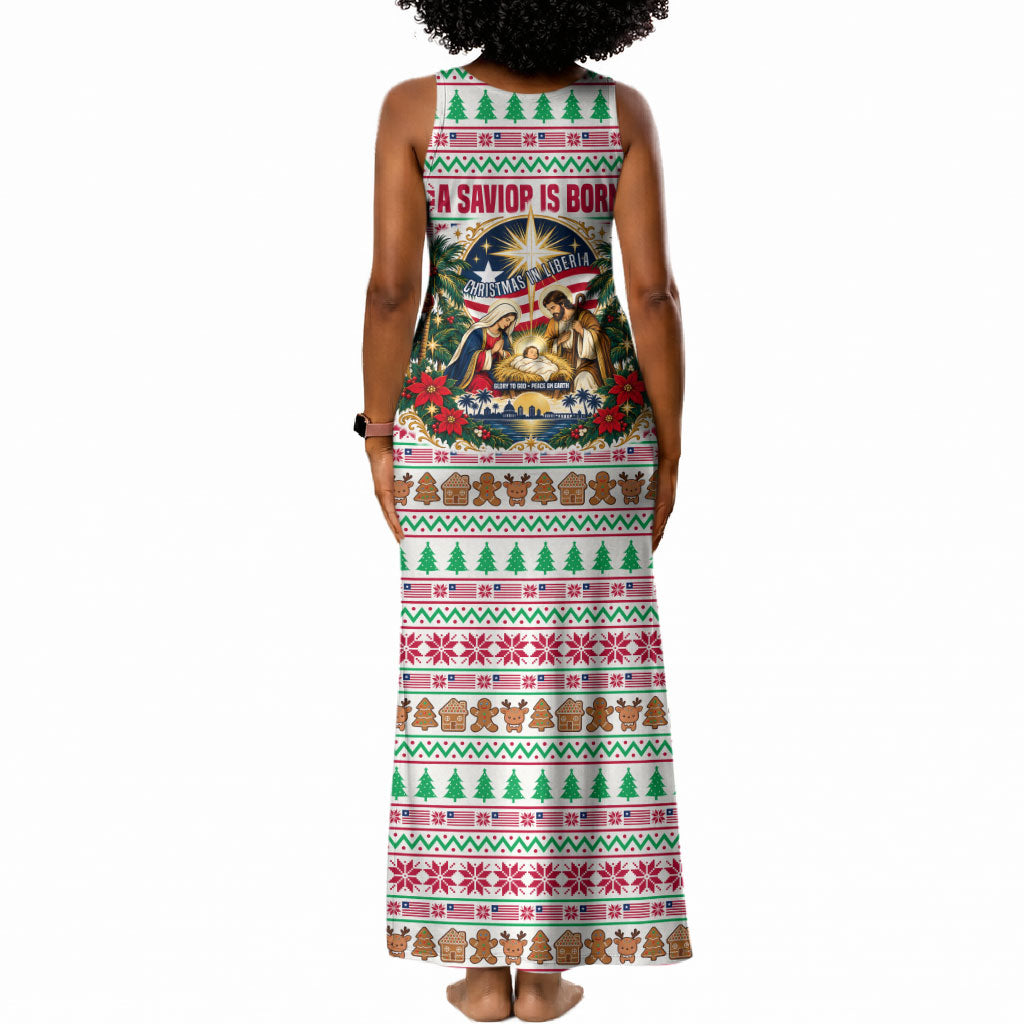 Liberia Jesus Christmas Tank Maxi Dress Vintage Patriotic Religious